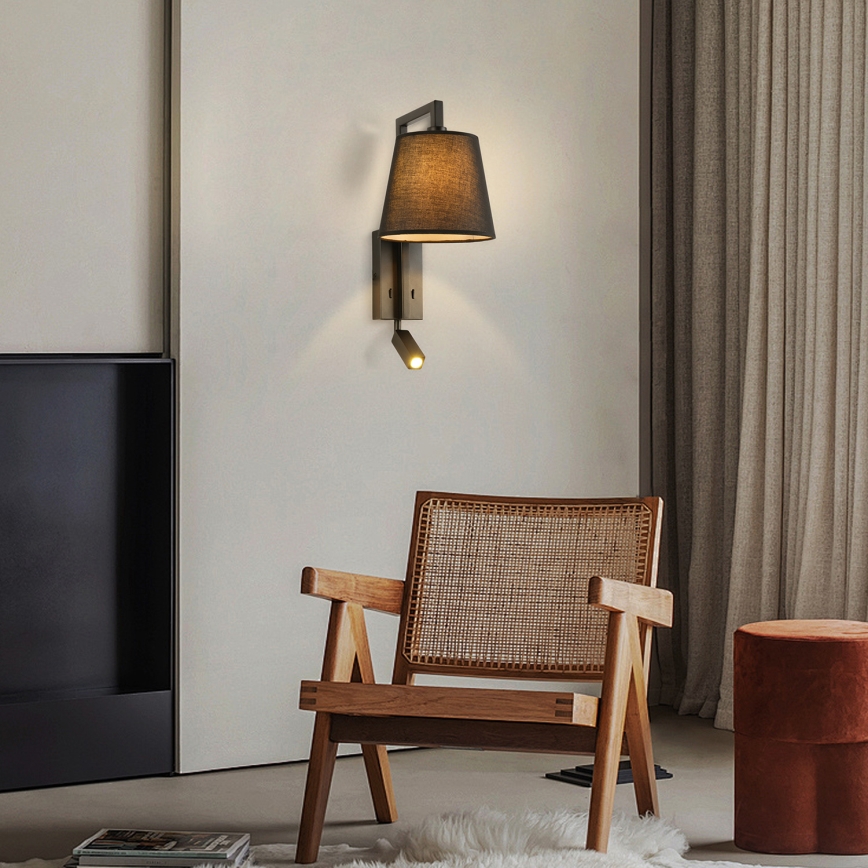Brilagi - Candeeiro de parede LED RAYAS 1xE14/40W/230V + LED/3W preto