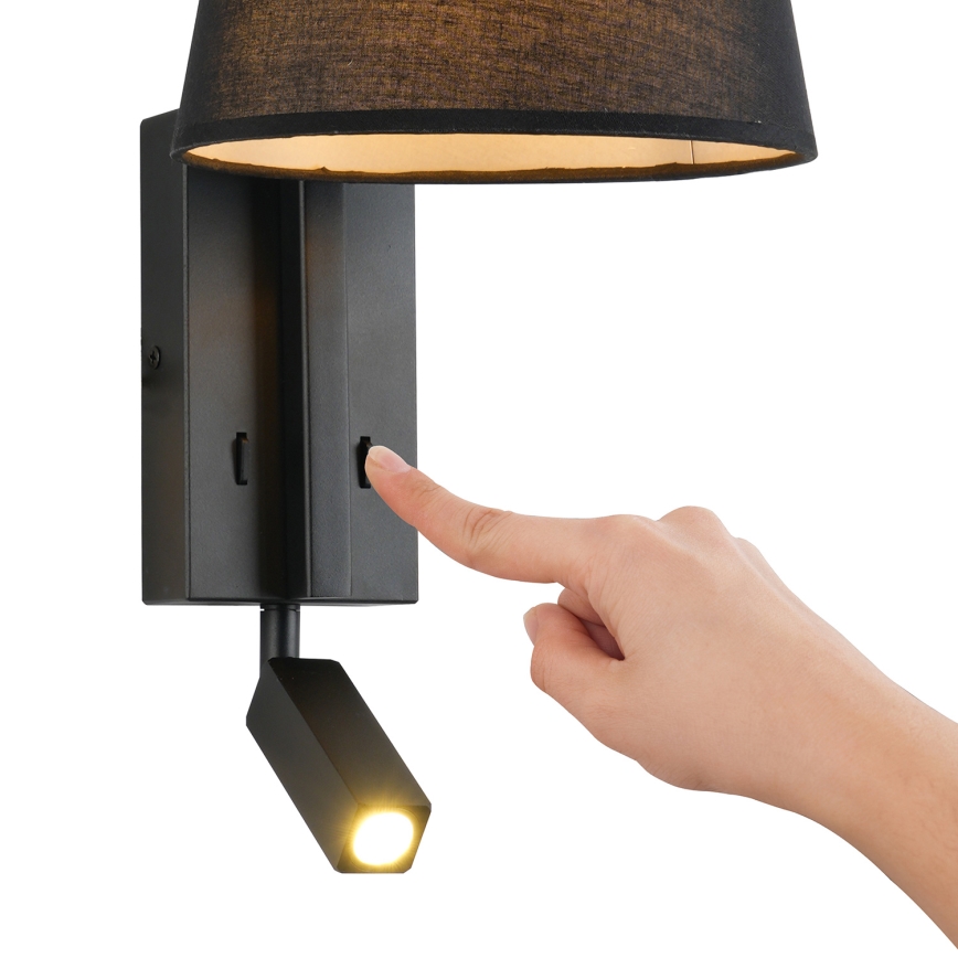 Brilagi - Candeeiro de parede LED RAYAS 1xE14/40W/230V + LED/3W preto