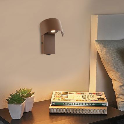 Brilagi - Candeeiro de parede LED VASTO LED/3W/230V castanho