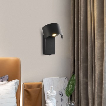 Brilagi - Candeeiro de parede LED VASTO LED/3W/230V preto