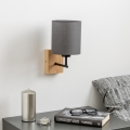Brilagi - Candeeiro de parede NUBILA WOOD 1xE27/25W/230V carvalho/antracite