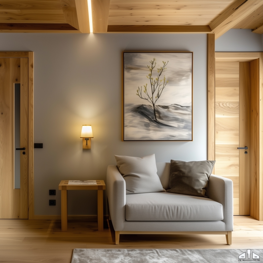 Brilagi - Candeeiro de parede NUBILA WOOD 1xE27/25W/230V carvalho/castanho claro
