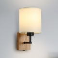 Brilagi - Candeeiro de parede NUBILA WOOD 1xE27/25W/230V carvalho/preto/creme