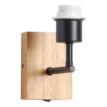 Brilagi - Candeeiro de parede NUBILA WOOD 1xE27/25W/230V carvalho/preto