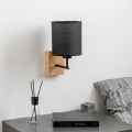 Brilagi - Candeeiro de parede NUBILA WOOD 1xE27/25W/230V carvalho/preto