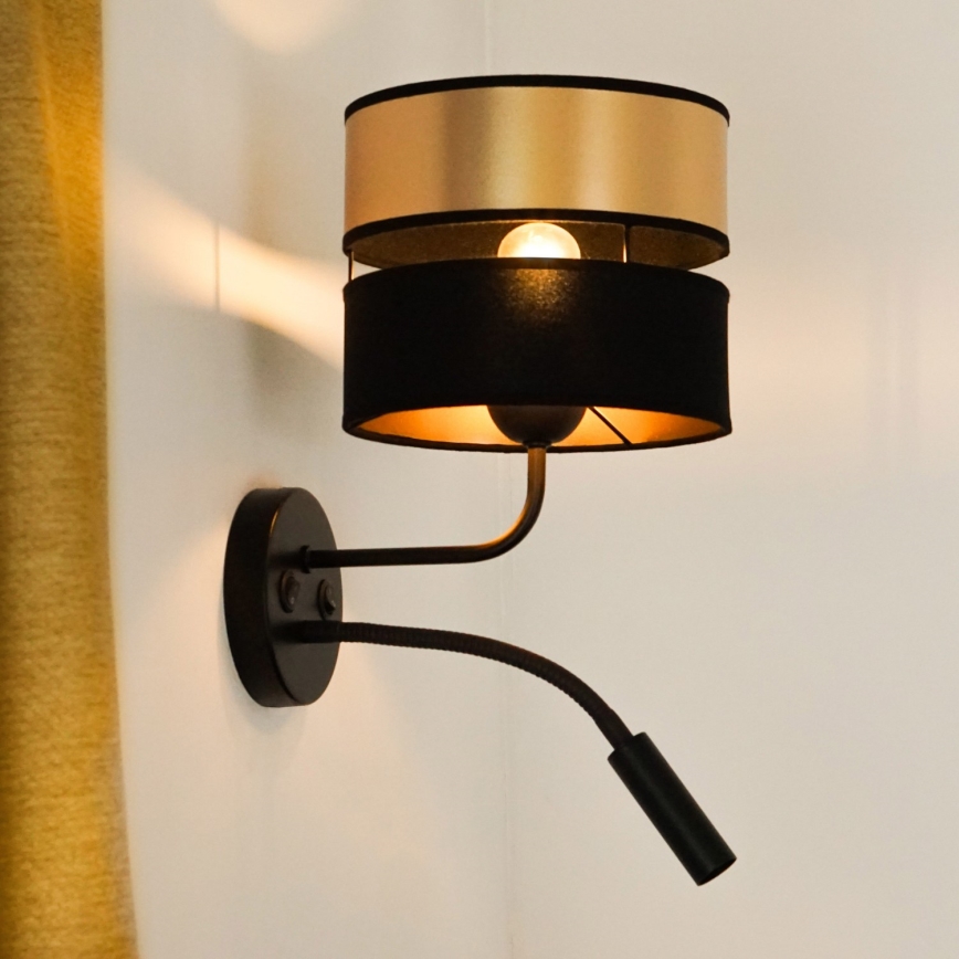 Brilagi - Candeeiro de parede ROYAL 1xE27/15W/230V + 1xG9/3W preto/dourado