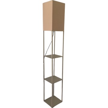 Brilagi - Candeeiro de pé com prateleiras GRADUS 1xE27/40W/230V cinzento/bege
