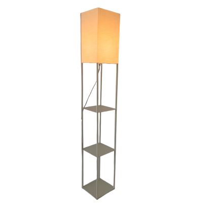 Brilagi - Candeeiro de pé com prateleiras GRADUS 1xE27/40W/230V cinzento/bege