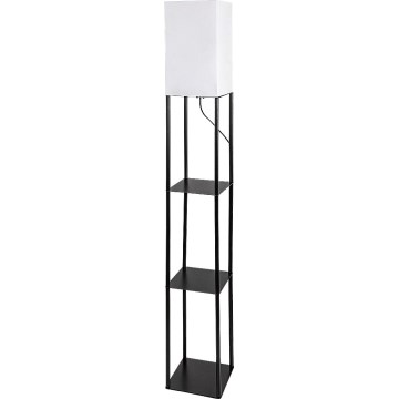 Brilagi - Candeeiro de pé com prateleiras GRADUS 1xE27/40W/230V preto/branco