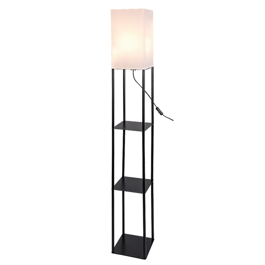 Brilagi - Candeeiro de pé com prateleiras GRADUS 1xE27/40W/230V preto/branco