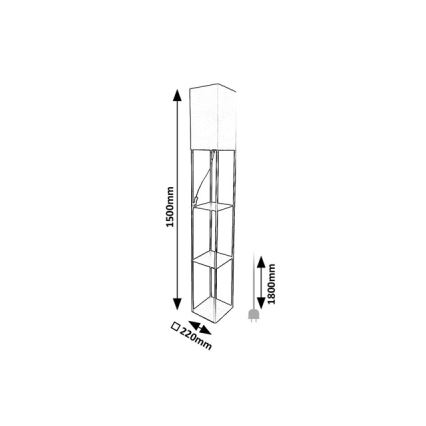 Brilagi - Candeeiro de pé com prateleiras GRADUS 1xE27/40W/230V preto/branco
