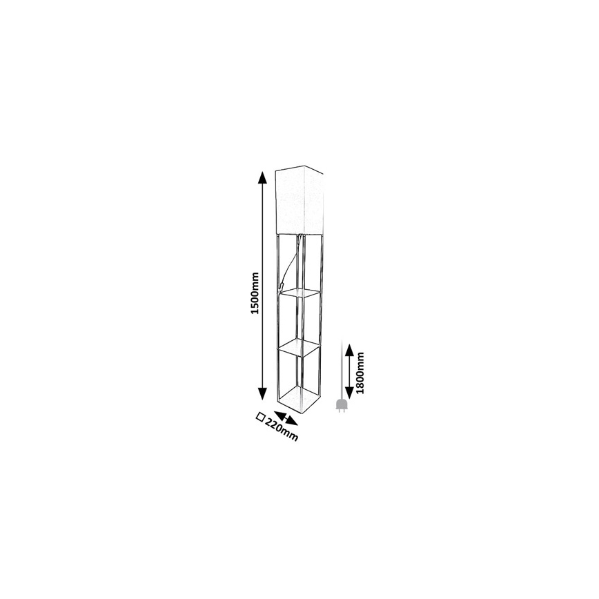 Brilagi - Candeeiro de pé com prateleiras GRADUS 1xE27/40W/230V preto/branco