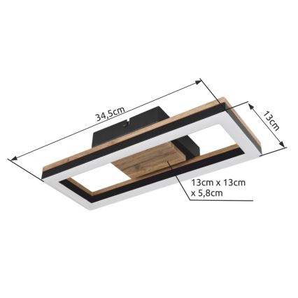 Brilagi - Candeeiro de tecto LED dimerizável VELVET SQUARE LED/24W/230V 43x43 cm 3000/4000/6500K + comando remoto rosa