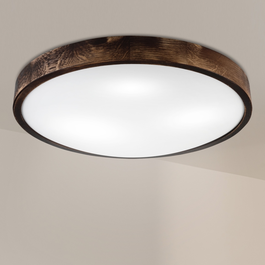 Brilagi - Candeeiro de tecto CARVALHO SLIM SMOKEY 3xE27/60W/230V carvalho Ø 47,5 cm