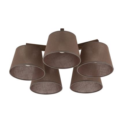 Brilagi - Candeeiro de tecto de superfície LATTE 5xE27/60W/230V pinho/marrom