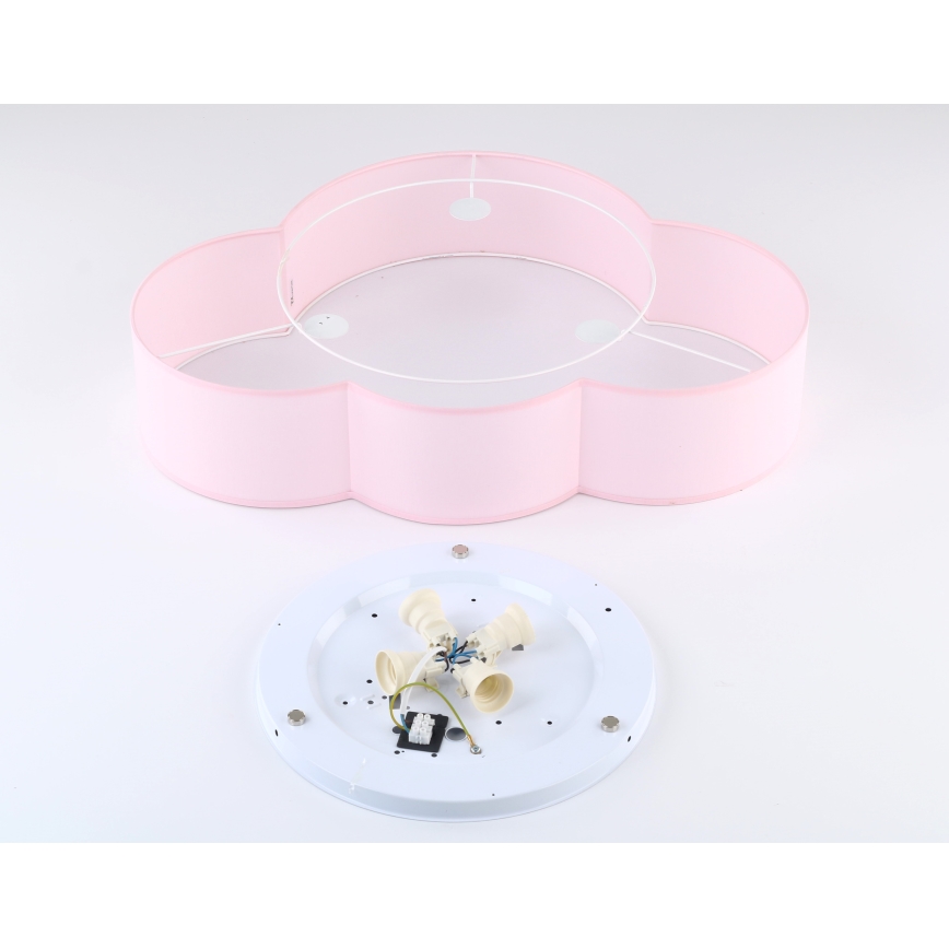 Brilagi - Candeeiro de tecto infantil NIMBUS 4xE27/15W/230V 46x63 cm rosa