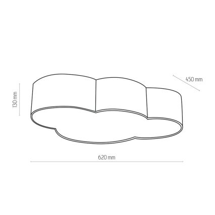 Brilagi - Candeeiro de tecto infantil NIMBUS 4xE27/15W/230V cinzento