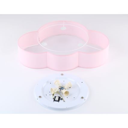 Brilagi - Candeeiro de tecto infantil NIMBUS 4xE27/15W/230V rosa