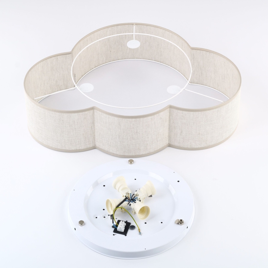 Brilagi - Candeeiro de tecto infantil NIMBUS LINEN 4xE27/15W/230V bege