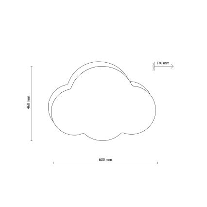 Brilagi - Candeeiro de tecto infantil NIMBUS MINI 2xE27/15W/230V branco