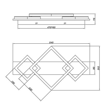 Brilagi - Candeeiro de Tecto LED AXIS I LED/24W/230V