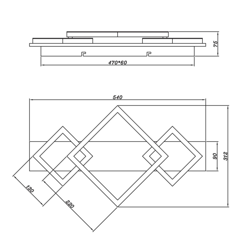 Brilagi - Candeeiro de Tecto LED AXIS I LED/24W/230V