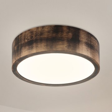 Brilagi - Candeeiro de tecto LED CARVALHO SMOKEY LED/20W/230V, carvalho, Ø 27,5 cm
