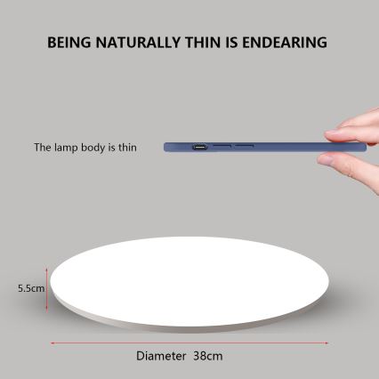 Brilagi - Candeeiro de tecto LED regulável inteligente/24W/230V Ø 38 cm 2700–6500K Wi‑Fi compatível com Tuya + controlo remoto