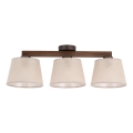 Brilagi - Candeeiro de teto aplicado LATTE 3xE27/60W/230V pinho/bege