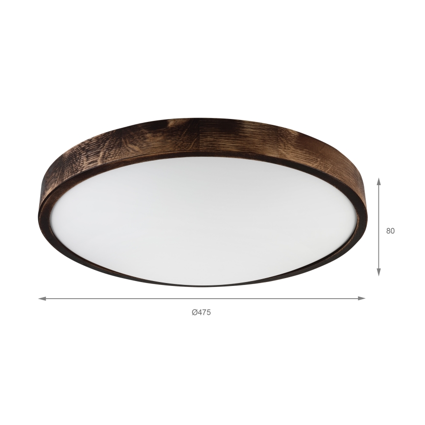 Brilagi - Candeeiro de teto CARVALHO SMOKEY 3xE27/60W/230V, acabamento carvalho, Ø 47,5 cm