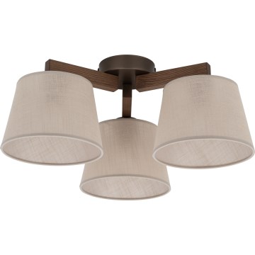 Brilagi - Candeeiro de teto de superfície LATTE 3xE27/60W/230V pinho/bege
