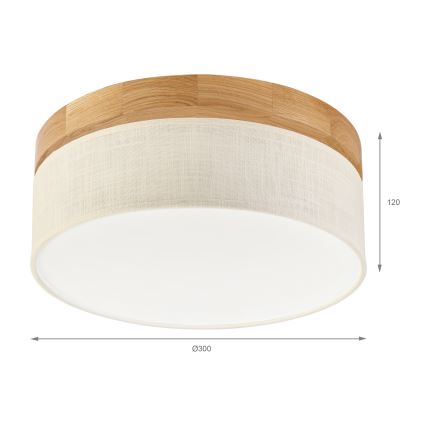 Brilagi - Candeeiro de teto LED BELLADONNA LED/20W/230V diâmetro 30 cm creme/ Carvalho