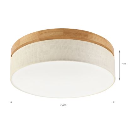 Brilagi - Candeeiro de teto LED BELLADONNA LED/36W/230V diâmetro 40 cm creme/ Carvalho