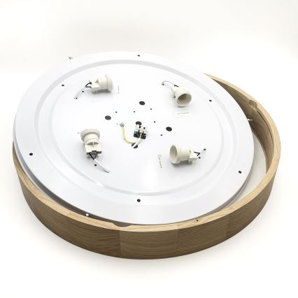 Brilagi - Candeeiro de teto LED CARVALHO 4xE27/60W/230V, acabamento em carvalho, diâmetro 57,5 cm
