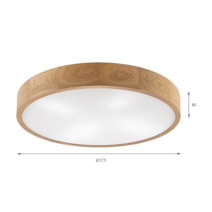 Brilagi - Candeeiro de teto LED CARVALHO 4xE27/60W/230V, acabamento em carvalho, diâmetro 57,5 cm