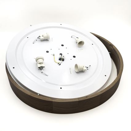 Brilagi - Candeeiro de teto LED CARVALHO 4xE27/60W/230V, carvalho nogueira, Ø 57,5 cm