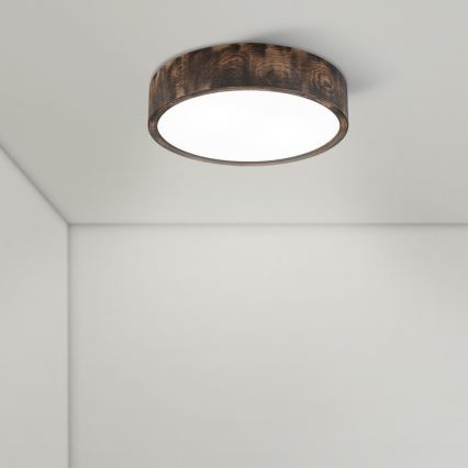 Brilagi - Candeeiro de Teto LED CARVALHO SMOKEY LED/36W/230V, acabamento carvalho, diâmetro 37,5 cm