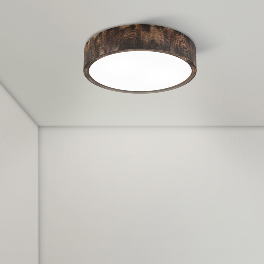 Brilagi - Candeeiro de Teto LED CARVALHO SMOKEY LED/36W/230V, acabamento carvalho, diâmetro 37,5 cm