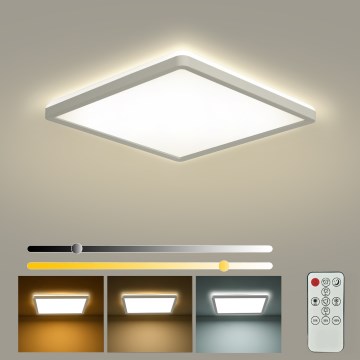 Brilagi - Candeeiro de teto LED dimerizável ULTRA SLIM LED/18W/230V 2700-6500K 30x30 cm branco + comando remoto