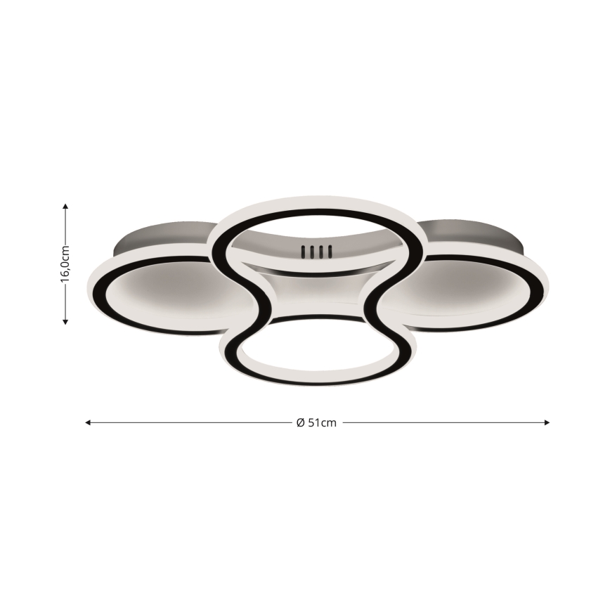 Brilagi - Luminária de teto LED dimmerizável ORELLI LED/53W/230V 3000/4000/6000K + comando à distância