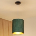Brilagi - Candeeiro de teto suspenso BOSTON ROLLER 1xE27/15W/230V diâmetro 21 cm palha verde/dourado