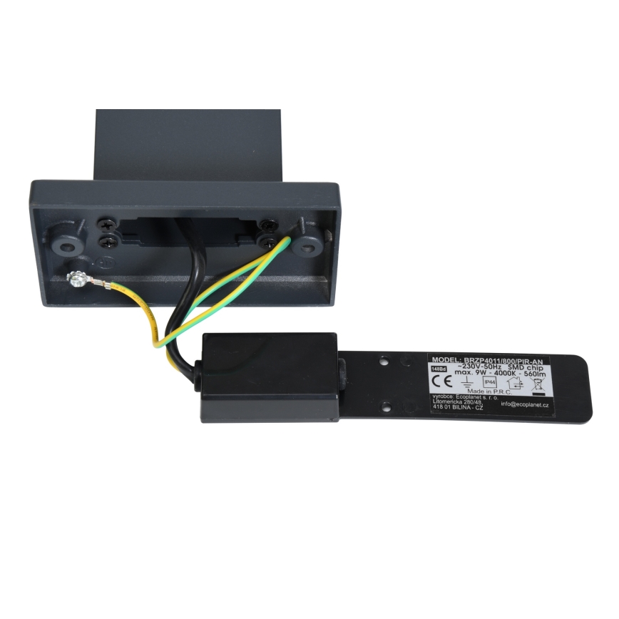 Brilagi - Candeeiro exterior LED com sensor ARCELO LED/9W/230V 80 cm IP44