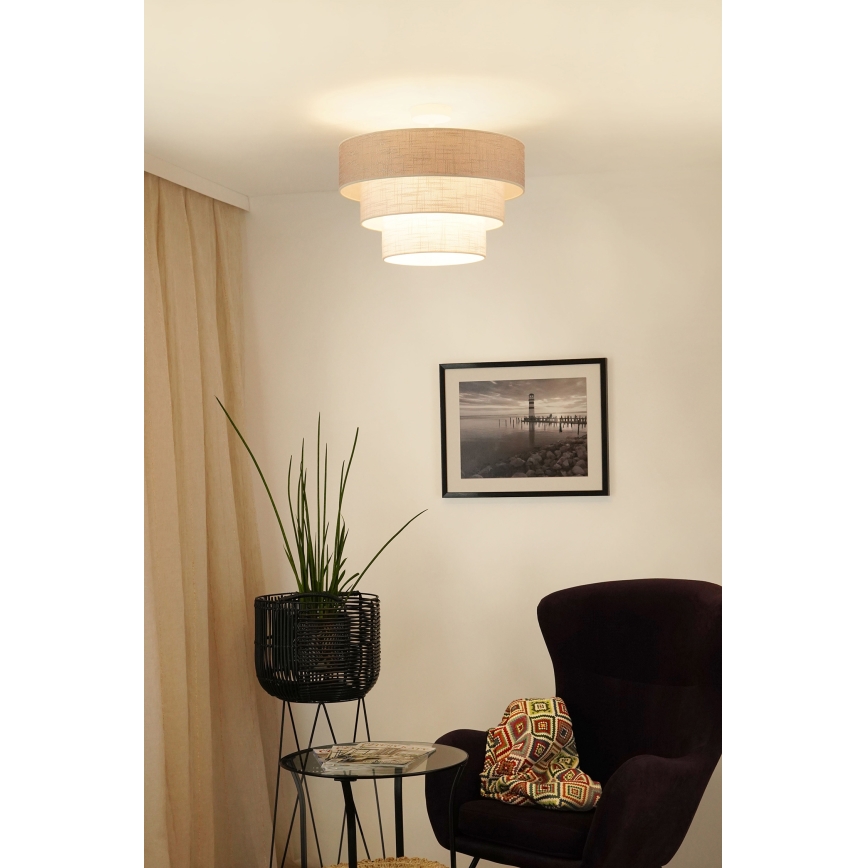 Brilagi - Candeeiro integrado ALASKA LUNETA 1xE27/15W/230V diâmetro 45 cm cinzento/creme