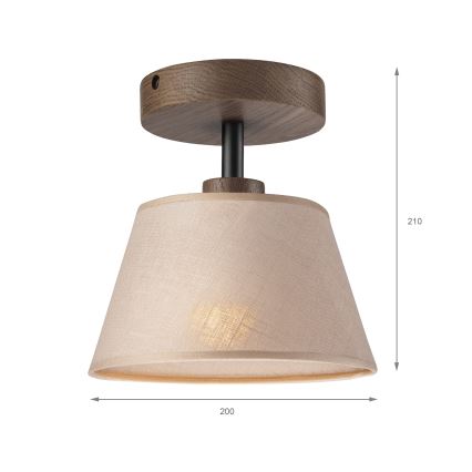 Brilagi - Candeeiro integrado ANTHONY 1xE14/60W/230V carvalho/bege