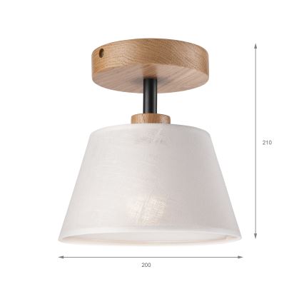 Brilagi - Candeeiro integrado ANTHONY 1xE14/60W/230V carvalho/branco