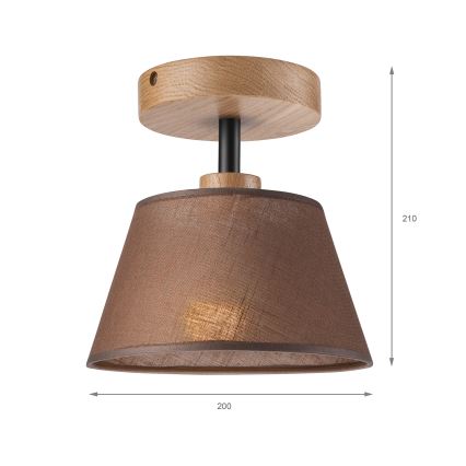 Brilagi - Candeeiro integrado ANTHONY 1xE14/60W/230V carvalho/castanho