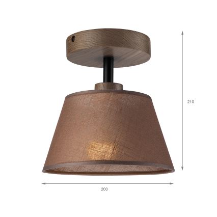 Brilagi - Candeeiro integrado ANTHONY 1xE14/60W/230V carvalho/castanho