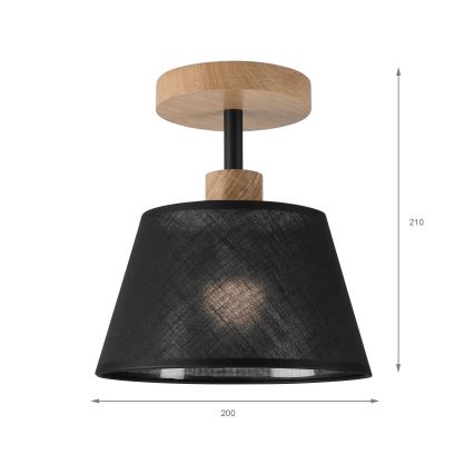 Brilagi - Candeeiro integrado ANTHONY 1xE14/60W/230V carvalho/preto