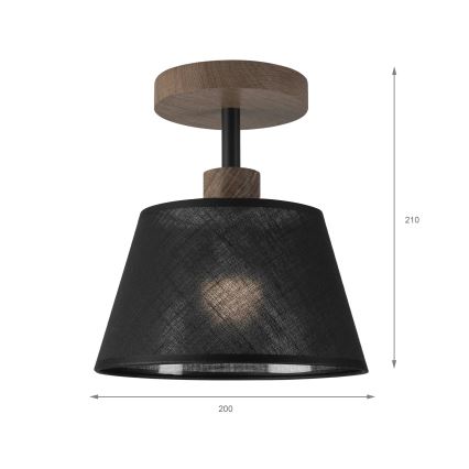 Brilagi - Candeeiro integrado ANTHONY 1xE14/60W/230V carvalho/preto
