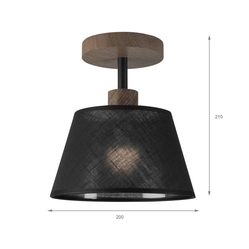 Brilagi - Candeeiro integrado ANTHONY 1xE14/60W/230V carvalho/preto